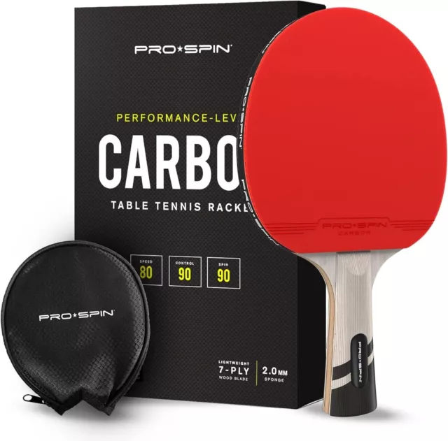 PRO-SPIN Table Tennis Bat With Pro Carbon Fibre Technology for Increased