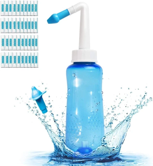 Kit Lavaggio Nasale-300Ml Bottiglia+40 Pacchetto Di Sale-Irrigatore per Lavaggi