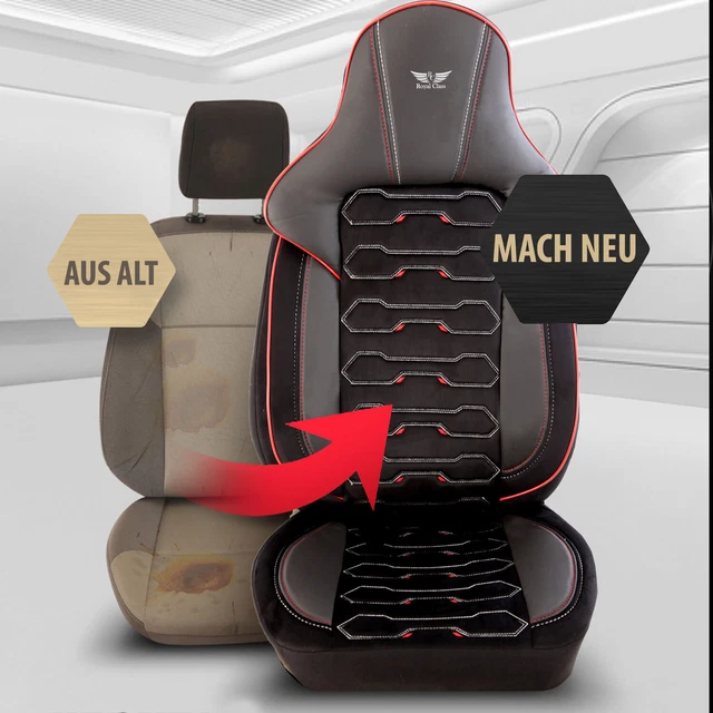 Housses De Siège Voiture 5 Places Pour Hyundai Ioniq Hybrid/PHEV - Protection Respirante, Anti-taches, Sortie Airbag - Noir