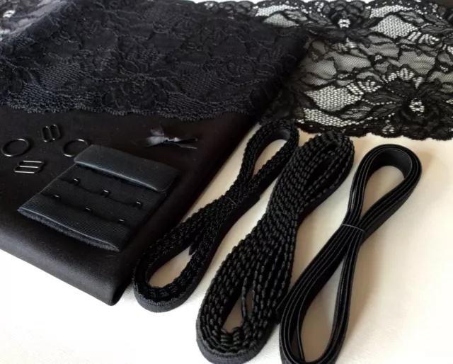 DIY Bra and / or Knickers Kit. Black Lace & Scuba. Inc Fabric & Notions. Watson