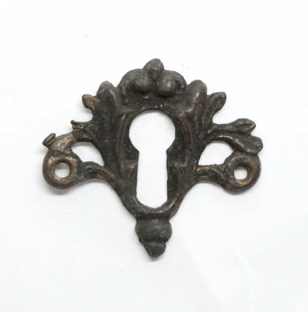 Antique 1.25 in. French Bronze Door Keyhole Cover Plate