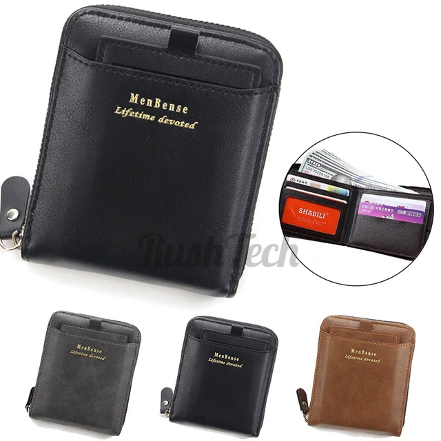Mens RFID Blocking Leather Wallet Credit Card Holder Money Cash Clip Short Purse