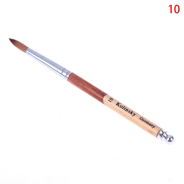 Acrylic Nail Brush Sable Hair Liquid Powder Crystal Pink Metal wooden Handle ql