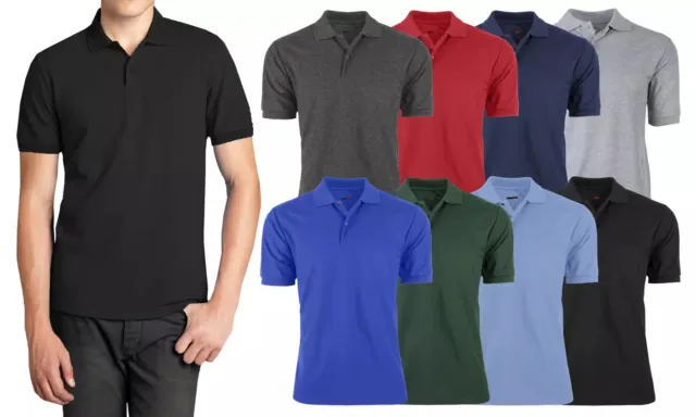 Men's Short Sleeve Pique 3-Button Polo Shirts *Choose Color/Size* NWT FREE SHIPP