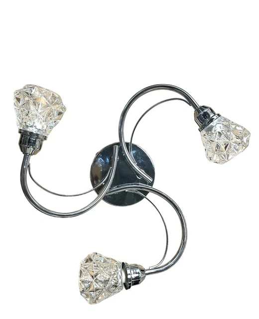 Argos Home 3 Light Ceiling Light - Glass & Chrome 3205125 R L50