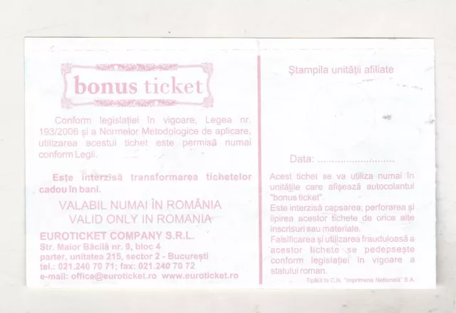 Romania , Republic Specimen Euroticket Bonus Ticket bond 2