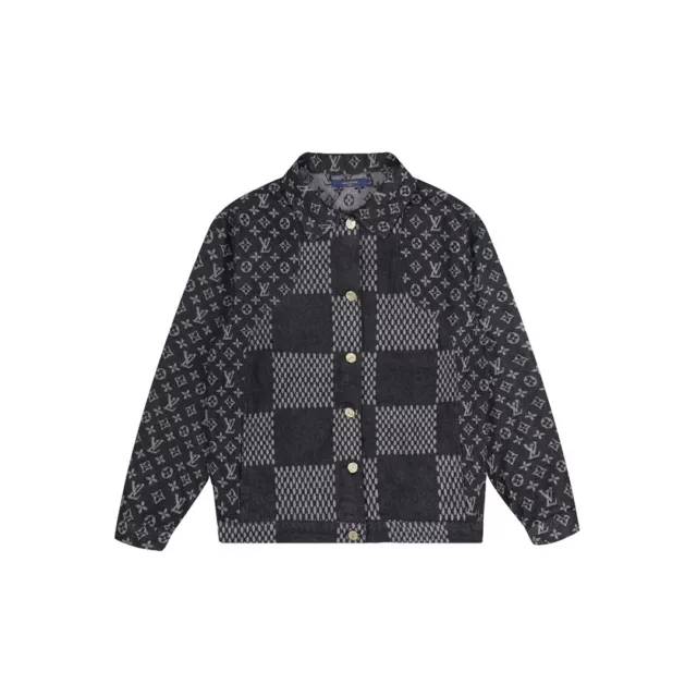 Louis Vuitton Nigo Black & Grey Monogram Crazy Denim Jacket – Savonches