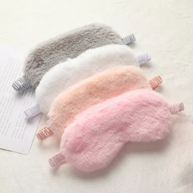 Faux Rabbit Fur Sleeping Blindfold Soft Plush Cover for Unisex