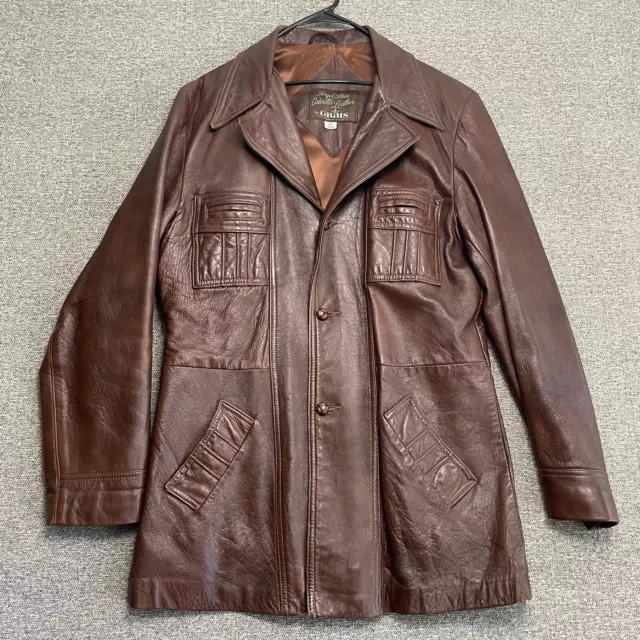Vintage Grais Cabretta Angel Skin Leather Brown Jacket Blazer Men’s 40 L SEE