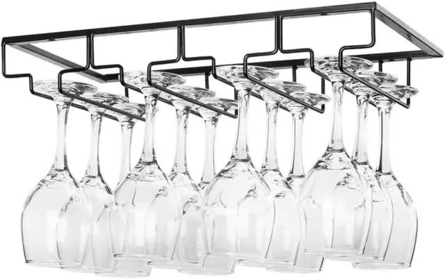 Wine Glass Rack under Cabinet - Stemware Holder Metal Wine Glass Organizer Glass