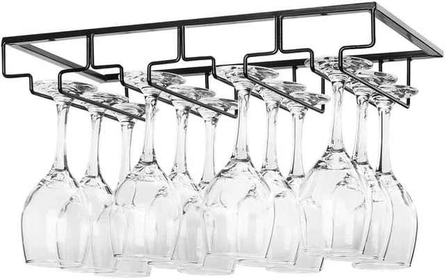 Wine Glass Rack under Cabinet - Stemware Holder Metal Wine Glass Organizer Glass