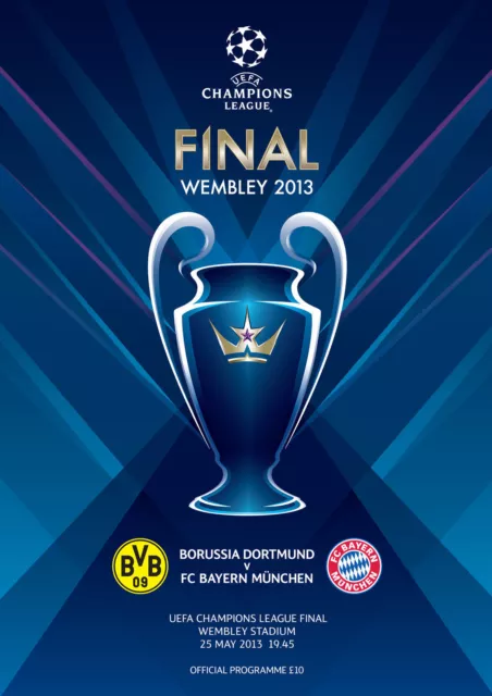 Borussia Dortmund Bayern Munich Programme Champions League Final 2013 Wembley