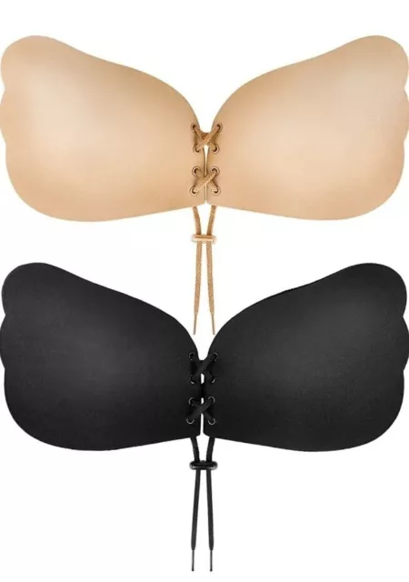 Sticky Bra, Invisible Adhesive Bra, Reusable Strapless Bras for Women 2  Pairs