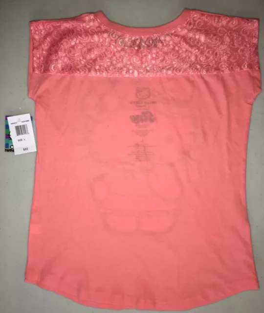 Neuf avec étiquettes chemise à manches casquette pour filles Hello Kitty dos melon taille grande 3