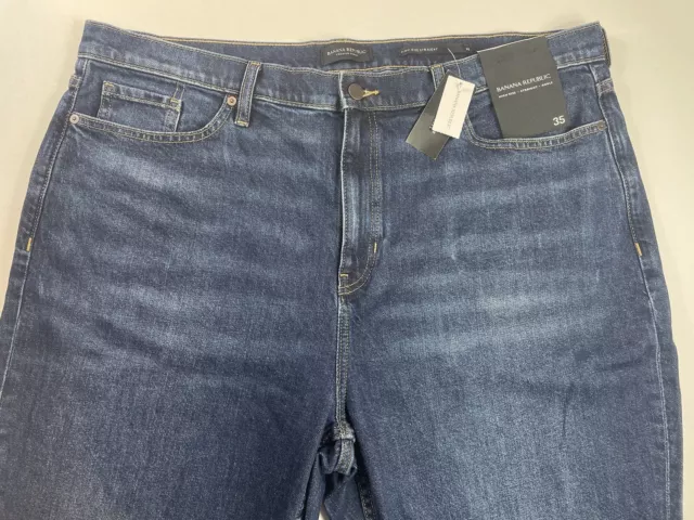 Banana Republic Size 35 Blue Jeans Women's High Rise Straight Fit Pants NWT