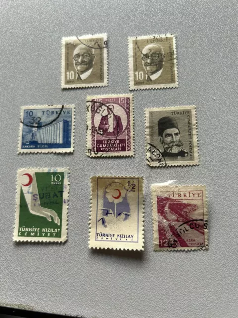 8 Used TÜRKIYE  Stamps, KIZILAY CELIYETI, Cumhuriyeti Portalari, ANKARA SILOSU