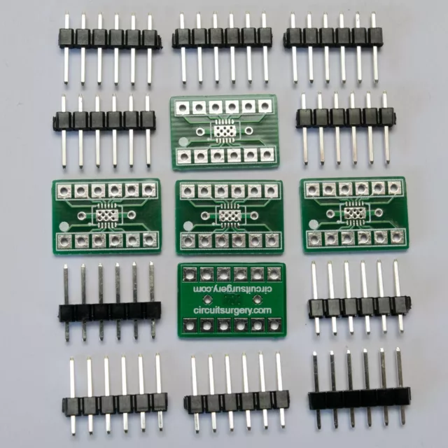 5-Pack Surface Mount (SMD) DFN12 to DIL Adapter Converter for Breadboards