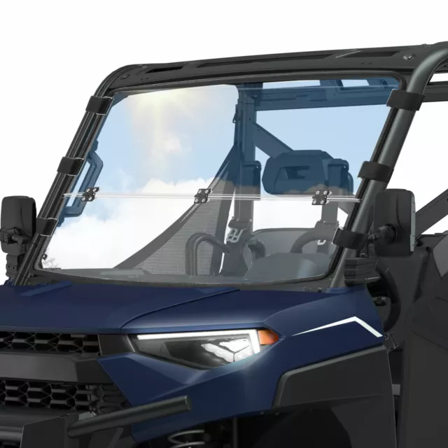 Folding Flip Down Full Front Windshield for Polaris Ranger XP 1000 /Crew 2017-24