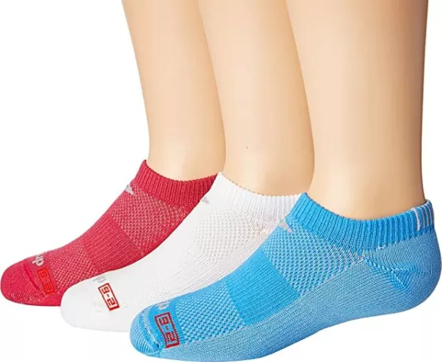 Drymax A6064 Thin Running No Show 3-Pair No Show Socks Kids Unisex Size 2-6