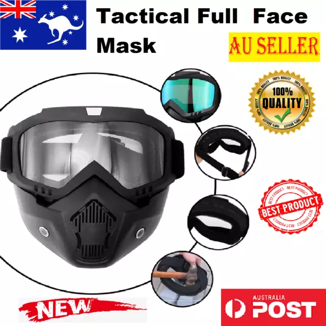 Universal Full Face Paintball Air soft Mask Motorcycle Tactical Children Mask AU