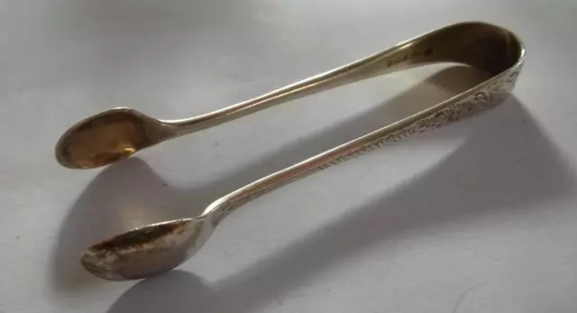Pair of Antique Joseph Rodgers & Sons Hallmarked Silver Sugar Tongs - 1910
