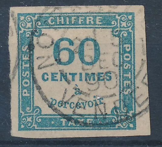 Timbre France Taxe 9 obl signé calves REF DEL 983/4