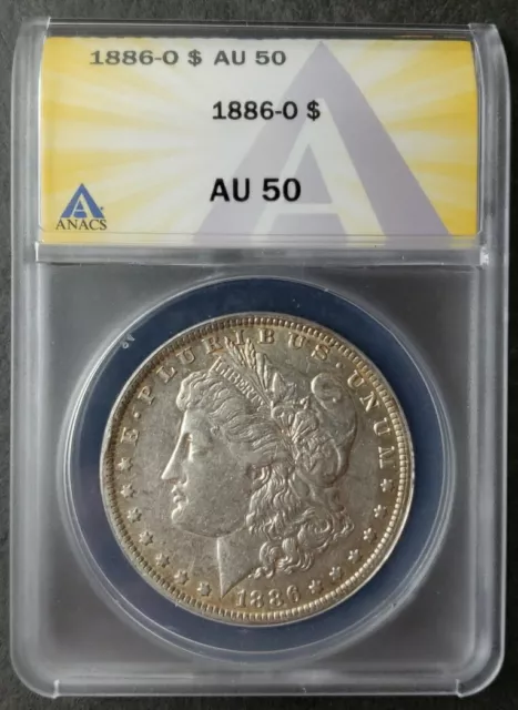 1886 O $1 Morgan Silver Dollar ANACS AU50