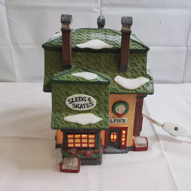 Dept 56 North Pole Series "Elfies Sleds & Skates" #5625-1 Mib Gold Letter "E"