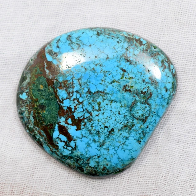 72.55 Ct Natural Arizona Morenci Blue Turquoise Cabochon Certified Gemstone
