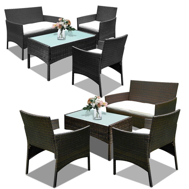 SITZGRUPPE GARTENMÖBEL POLYRATTAN Garten Gruppe Loungeset Gartenbank
