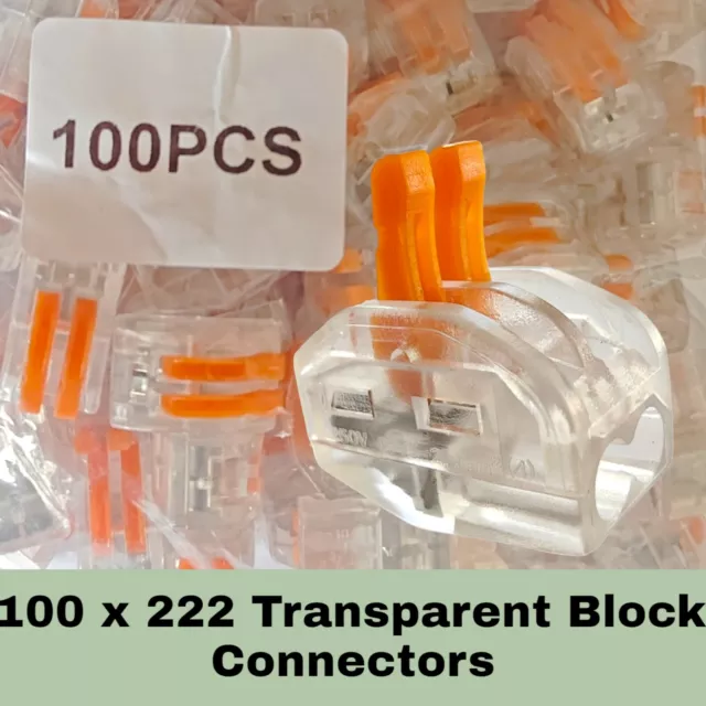 100 X 222 2 PIN Terminal Block Wire Block Connectors (CE Rohs)  250V-12V