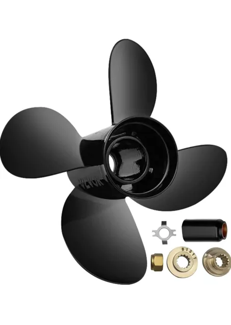 VEVOR 48-8M8026630 Outboard Propeller Boat Propeller 4-Blade 10.3 x 13" Aluminum