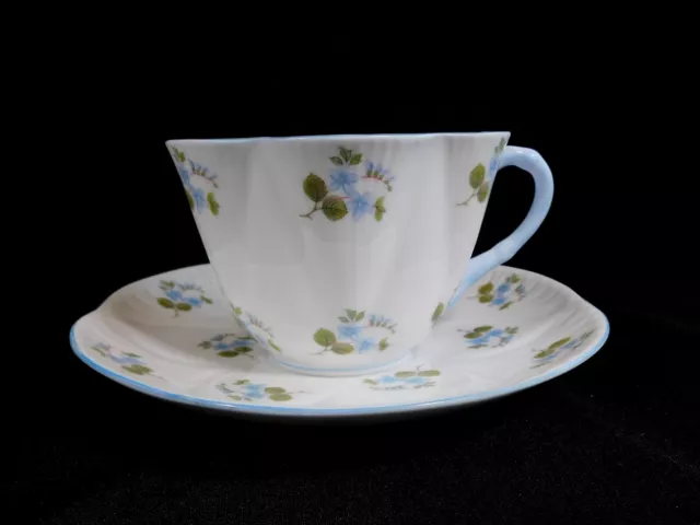 Shelley Blue Floral Teacup with Blue Rims # 23209