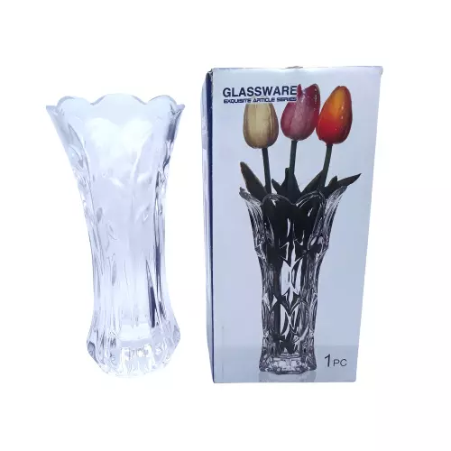 Transparentes Glas Blumenvase hoch 20 cm Glas ausgefallene farbige Dekoration