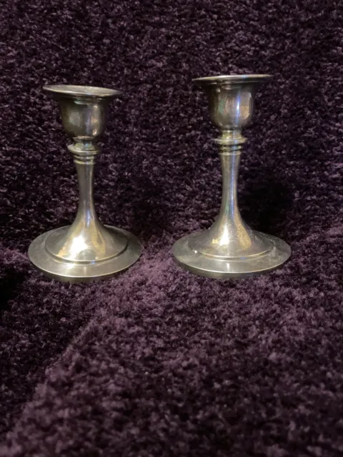Paul Revere Oneida Silversmiths Silver candlesticks pair