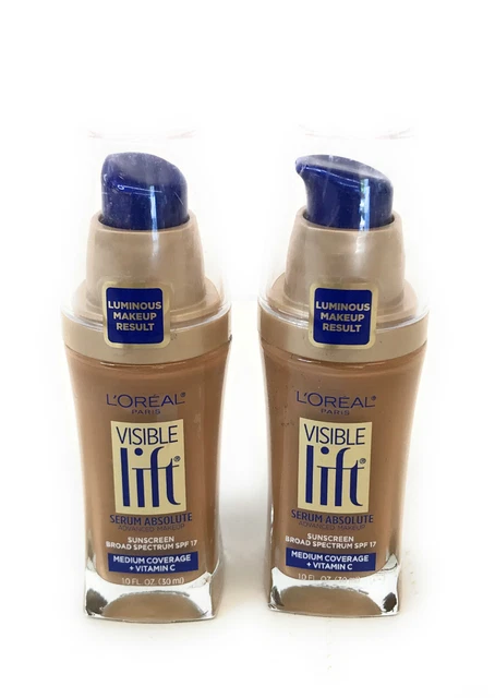 L'Oreal Paris Visible Lift Serum Absolute Makeup Sunscreen Foundation, Lot of 2