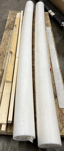 Alro 8" Dia. x 10' UHMW Polyethylene Plastic Rod Natural Virgin NEW SCRATCHES