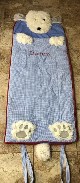Pottery Barn Kids Shaggy Dog PUPPY Blue Gingham SLEEPING BAG Monogrammed Dustin Pottery Barn Kids Shaggy Dog PUPPY Blue Gingham SLEEPING BAG Monogrammed Dustin
