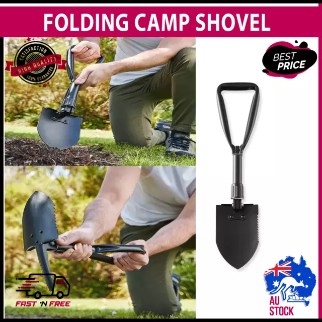 Folding Shovel D-Handle Military Entrenching Tool Survival Gear Camping Hiking