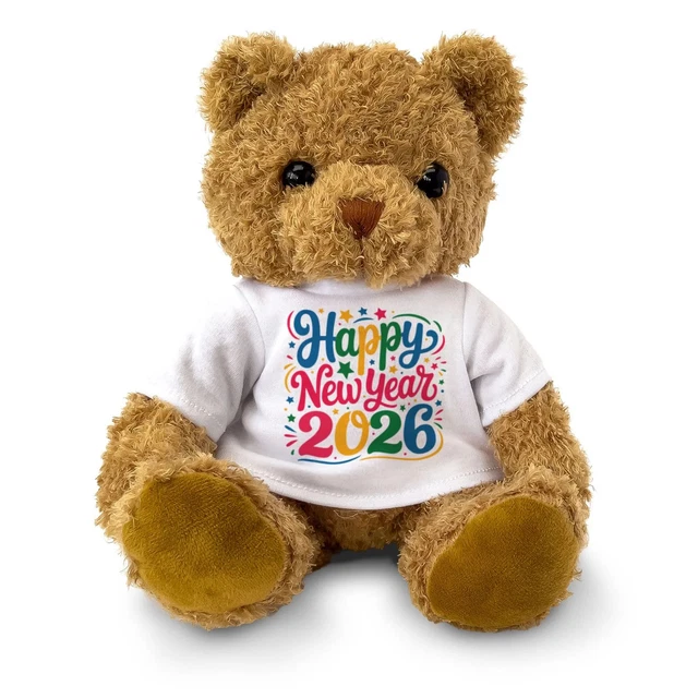 HAPPY NEW YEAR 2026 Teddy Bear Cute Cuddly New Year s Eve Gift 