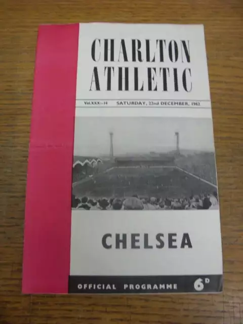 22/12/1962 Charlton Athletic v Chelsea  (folded, team changes)