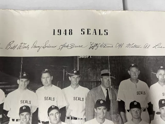 1948 San Francisco Seals Original 13x20 Photo Rolled-Up Poster 2