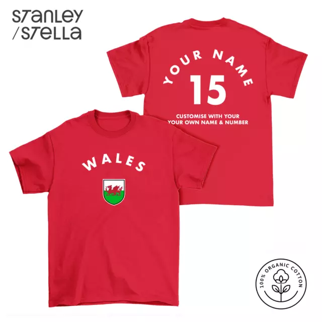 Wales Personalised TShirt Name/Number Mens Kids Baby Womens Welsh Football Rugby