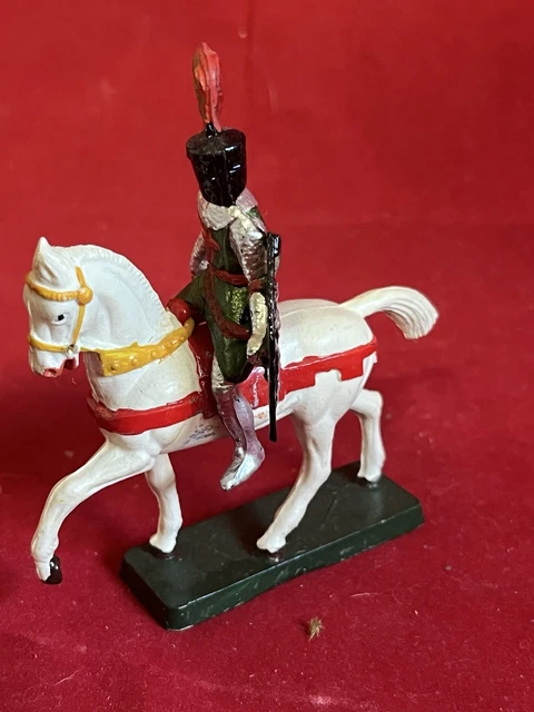 Ancien Chevalier Starlux Plastique – Moyen Âge Avec Fléau Et Cheval Se Cabrant