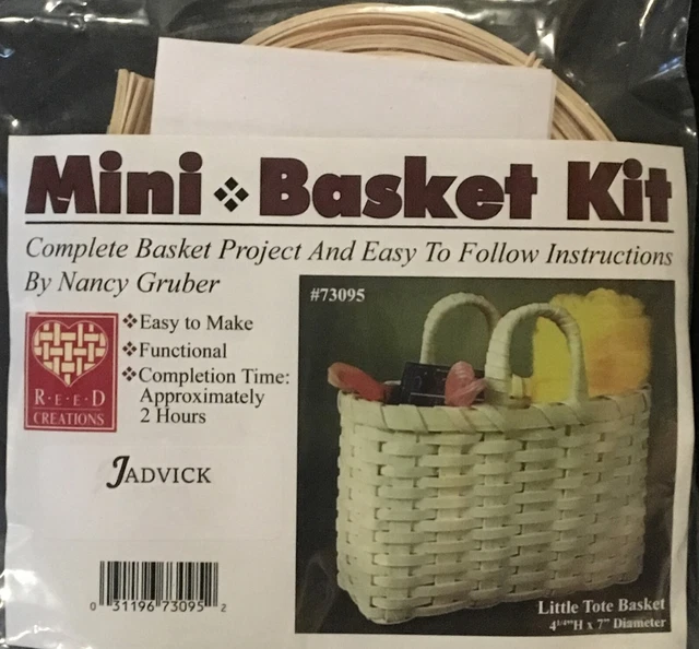 Mini kit de tejido de cesta para principiantes, tejido, suministros, caña, patrón