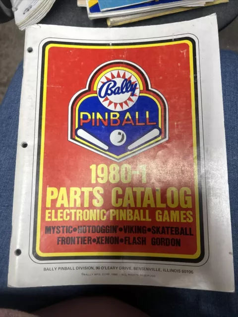 Bally PINBALL 1980-1 PARTS CATALOG Machine Manual - good used original