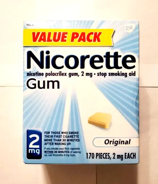 Nuevo chicle de nicotina original sin recubrimiento 2 mg - 170 unidades vencimiento 11/2024