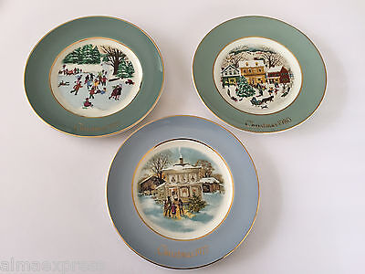 Lot of 3 AVON Wedgwood Christmas Collector Plates, 1975, 1977 & 1980