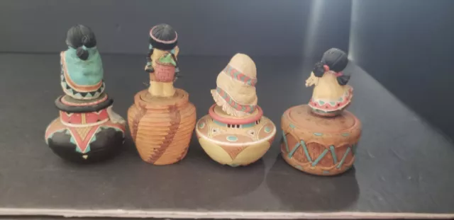 Enesco Friends Of The Feather Lot Of 4 Figurines Trinket Boxes 1995 3