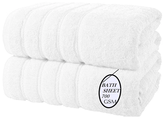Jumbo Bath Sheets 2x 100% Egyptian Cotton Super Soft Large Bath Towels 90x 180cm